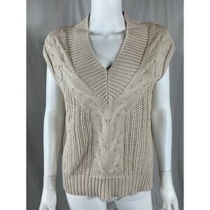 Pistola 'Kira' Tan Cotton Cable Vest Size S